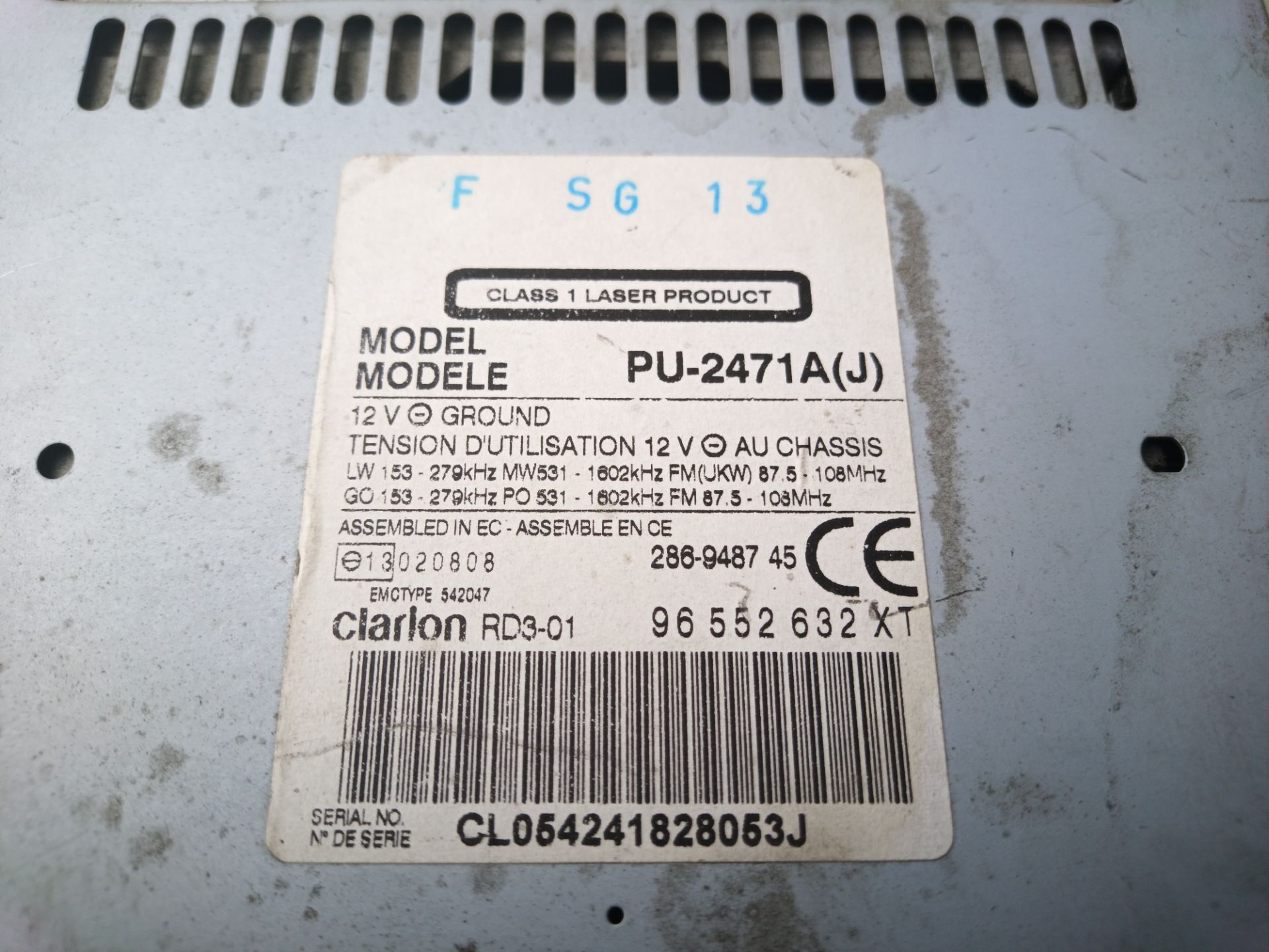 SISTEMA AUDIO / RADIO CD Citroen C2