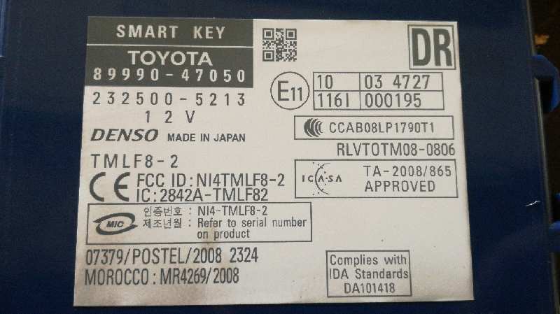 8999047050 MODULO ELECTRONICO TOYOTA PRIUS 2010 2705 devimagesvext/08283e45-1ba6-4c70-9a92-5b0ff35685bb/migcrv/imagenes/000/000/110/000000110760.jpeg
