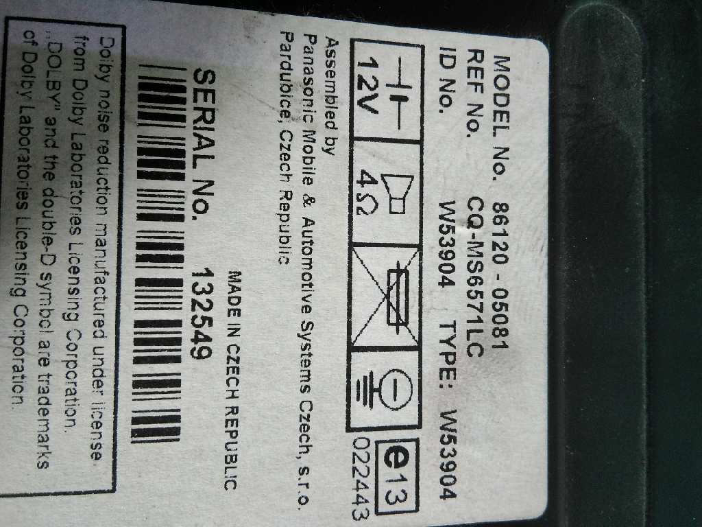 8612005081 SISTEMA AUDIO RADIO CD TOYOTA AVENSIS WAGON 2005 2469 devimagesvext/08283e45-1ba6-4c70-9a92-5b0ff35685bb/migcrv/imagenes/000/000/209/000000209894.jpeg