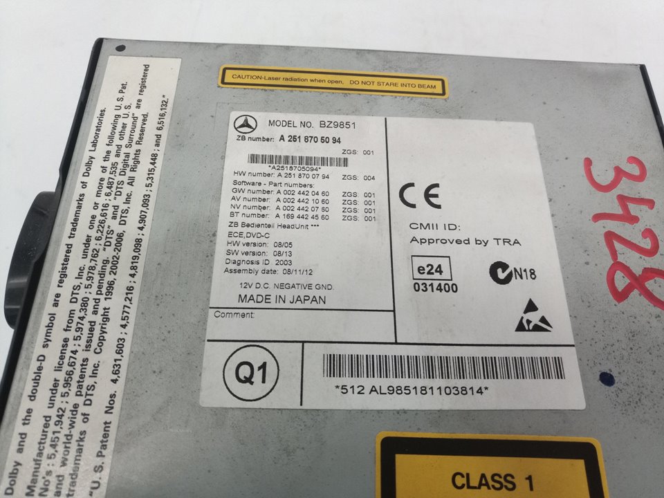 A2618705094 SISTEMA AUDIO RADIO CD MERCEDES-BENZ R 2009 22905 devimagesvext/08283e45-1ba6-4c70-9a92-5b0ff35685bb/migcrv/imagenes/000/000/568/000000568738.jpeg