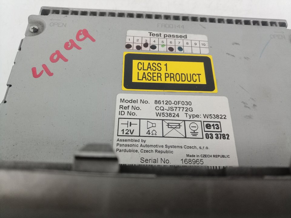861200F030 SISTEMA AUDIO RADIO CD TOYOTA COROLLA VERSO 2008 23006 devimagesvext/08283e45-1ba6-4c70-9a92-5b0ff35685bb/migcrv/imagenes/000/000/587/000000587929.jpeg