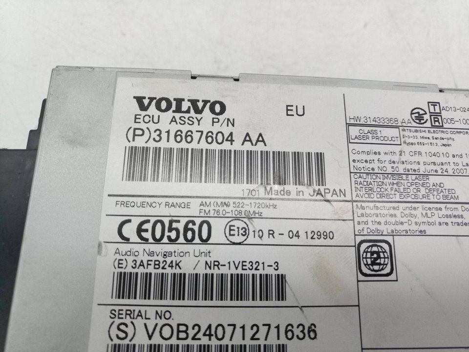 31667604AA SISTEMA AUDIO RADIO CD VOLVO XC60 2017 22976 devimagesvext/08283e45-1ba6-4c70-9a92-5b0ff35685bb/migcrv/imagenes/000/000/619/000000619309.jpeg