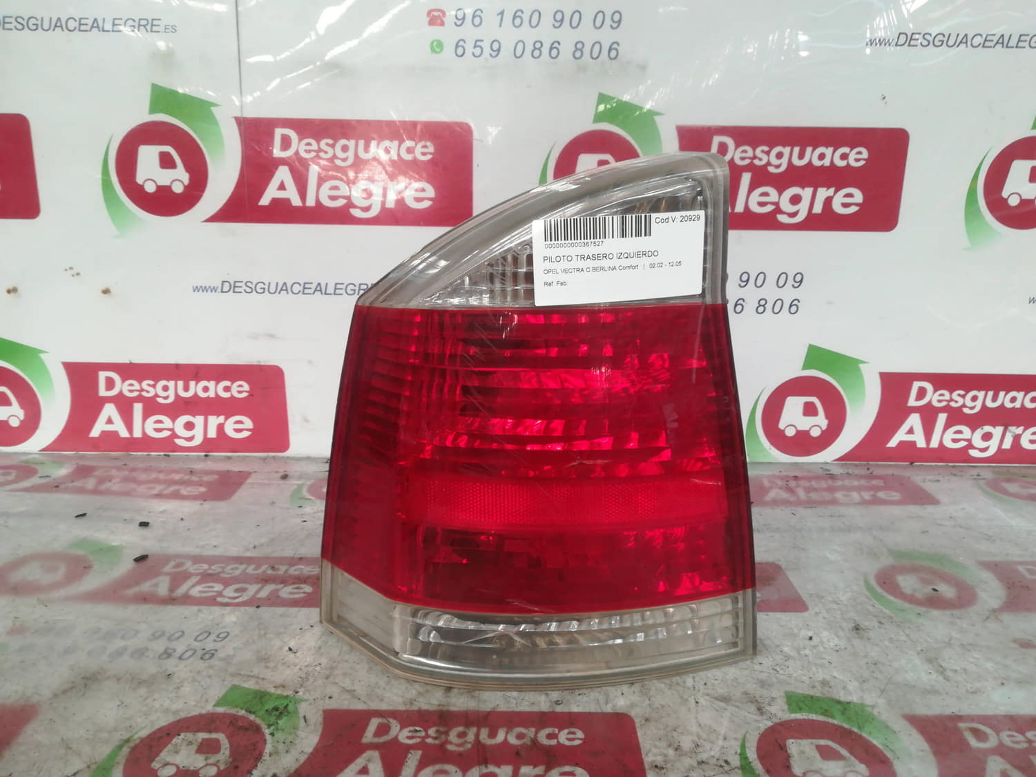 OPEL VECTRA C BERLINA PILOTO TRASERO IZQUIERDO OPEL VECTRA C BERLINA PILOTO TRASERO IZQUIERDO