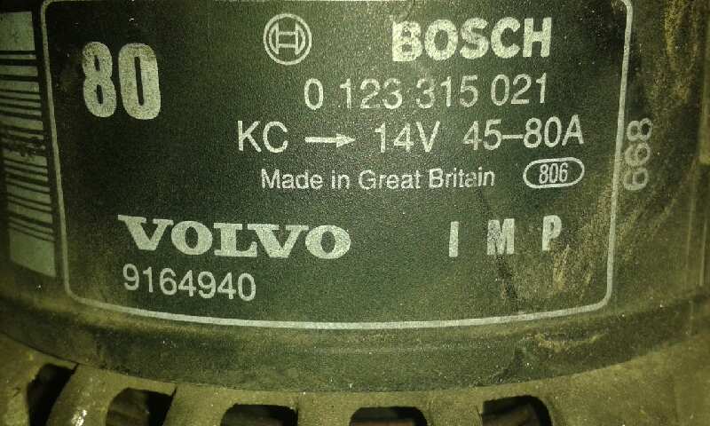 VOLVO S40 BERLINA ALTERNADOR VOLVO S40 BERLINA ALTERNADOR
