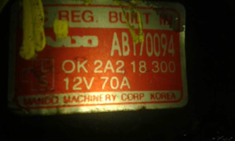 KIA SHUMA ALTERNADOR KIA SHUMA ALTERNADOR