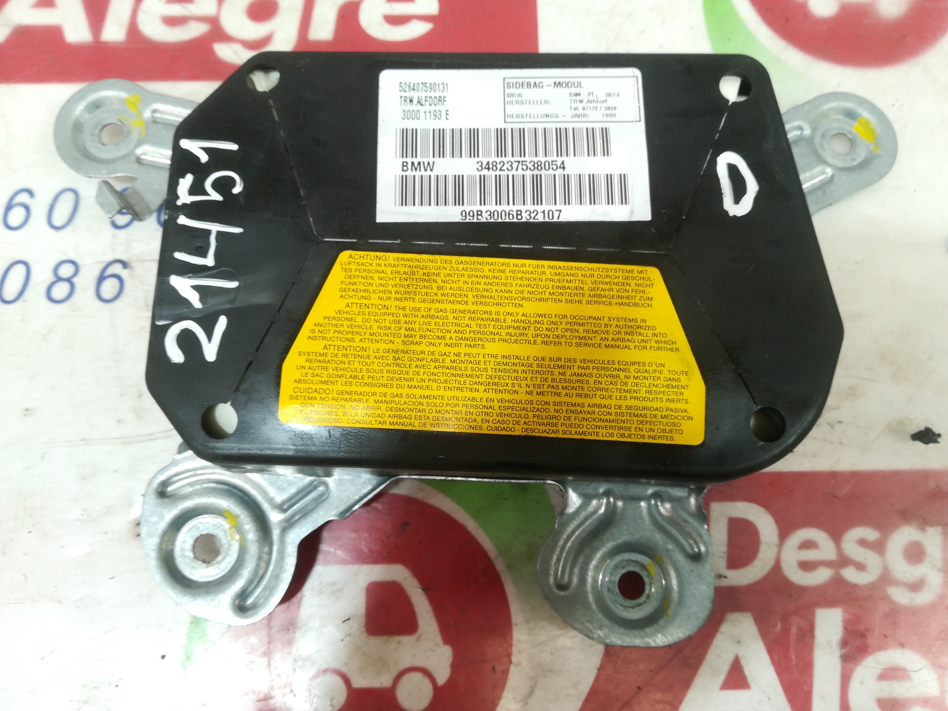 BMW 3 COMPACTO AIRBAG LATERAL DELANTERO DERECHO BMW 3 COMPACTO AIRBAG LATERAL DELANTERO DERECHO