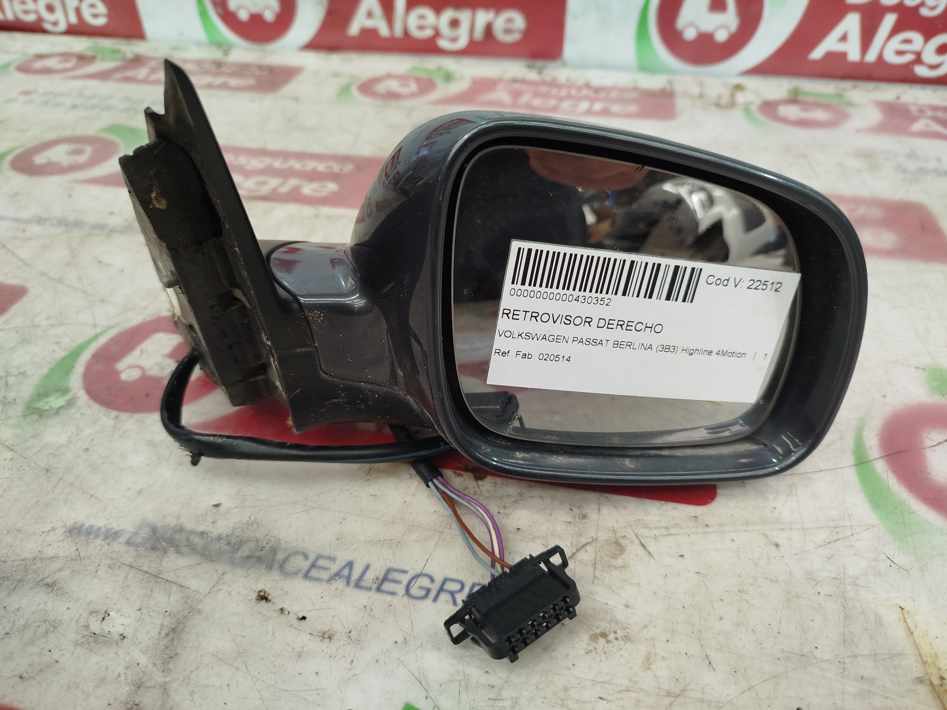 VOLKSWAGEN PASSAT BERLINA RETROVISOR DERECHO VOLKSWAGEN PASSAT BERLINA RETROVISOR DERECHO