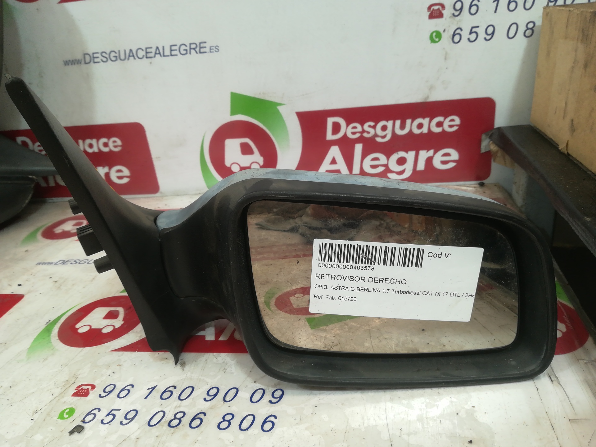 OPEL ASTRA G BERLINA RETROVISOR DERECHO OPEL ASTRA G BERLINA RETROVISOR DERECHO