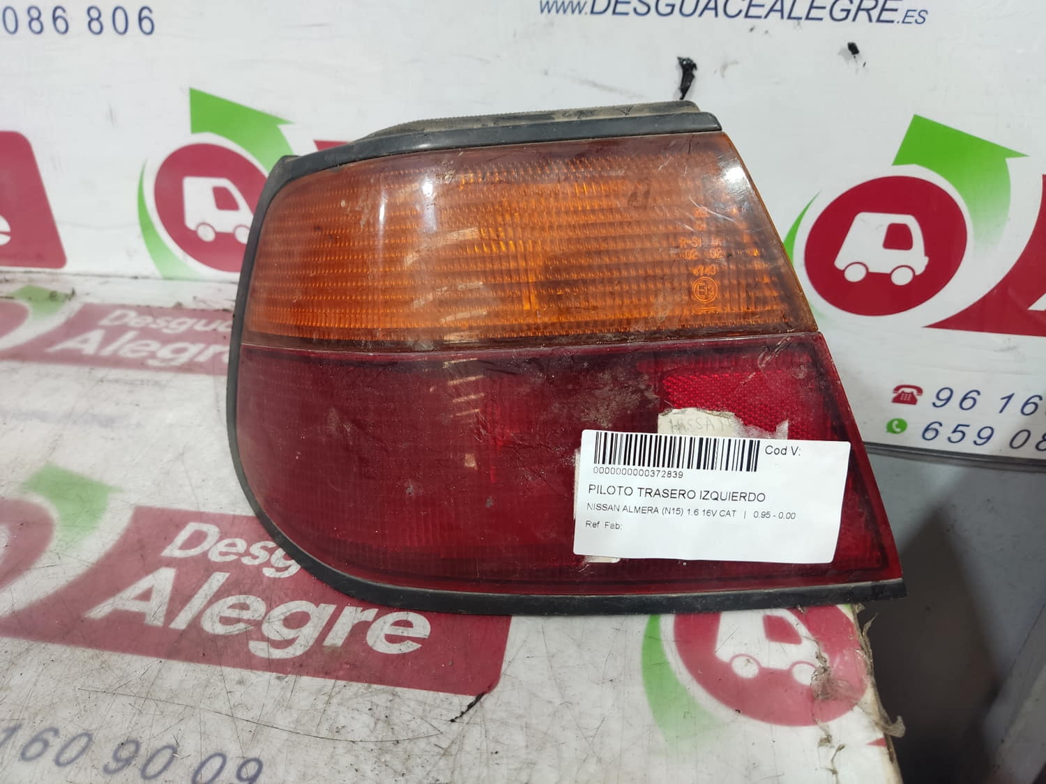 NISSAN ALMERA PILOTO TRASERO IZQUIERDO NISSAN ALMERA PILOTO TRASERO IZQUIERDO