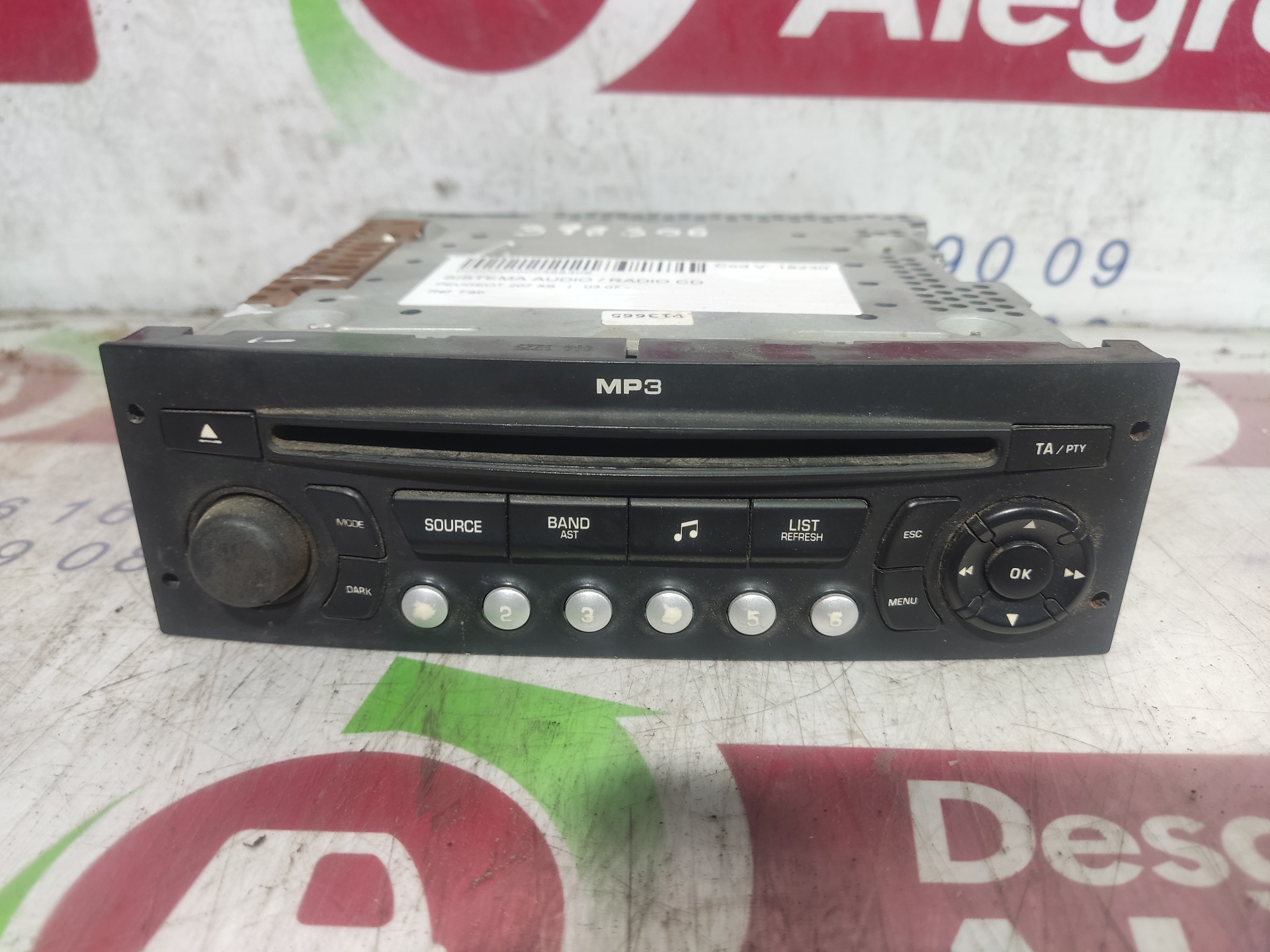 PEUGEOT 207 SISTEMA AUDIO RADIO CD PEUGEOT 207 SISTEMA AUDIO RADIO CD