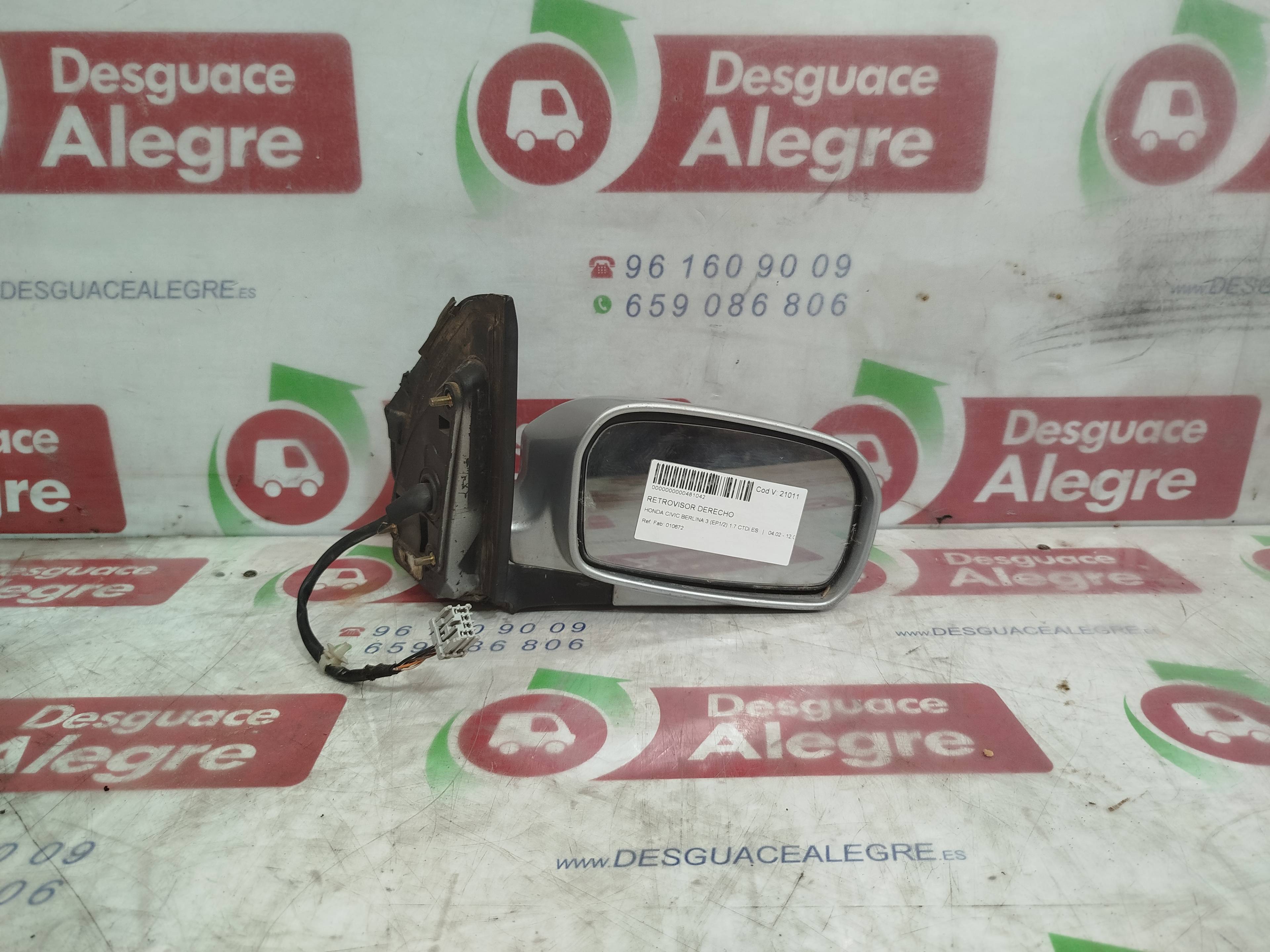HONDA CIVIC BERLINA 3 PUERTAS RETROVISOR DERECHO HONDA CIVIC BERLINA 3 PUERTAS RETROVISOR DERECHO