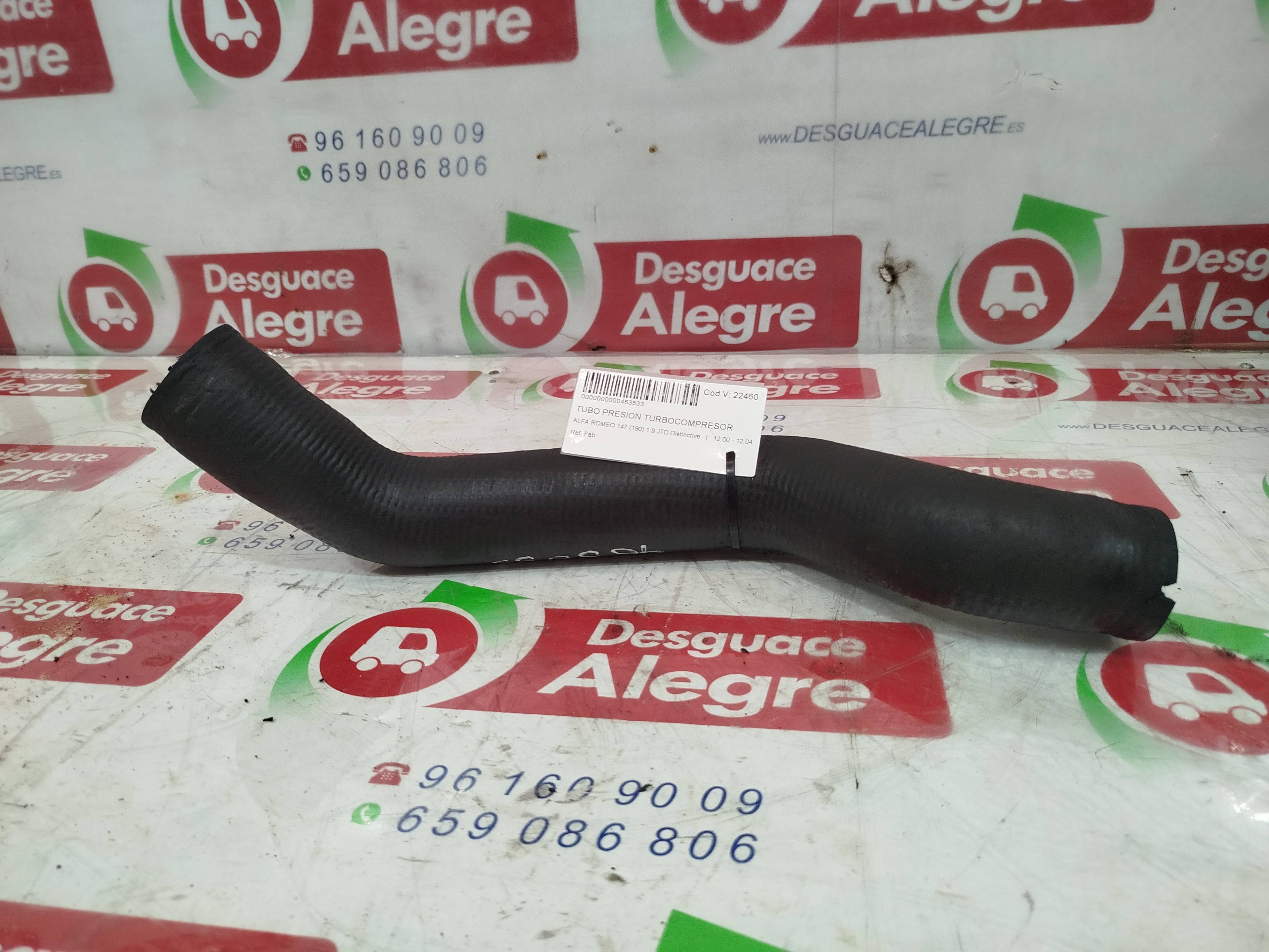 ALFA ROMEO 147 TUBO PRESION TURBOCOMPRESOR ALFA ROMEO 147 TUBO PRESION TURBOCOMPRESOR