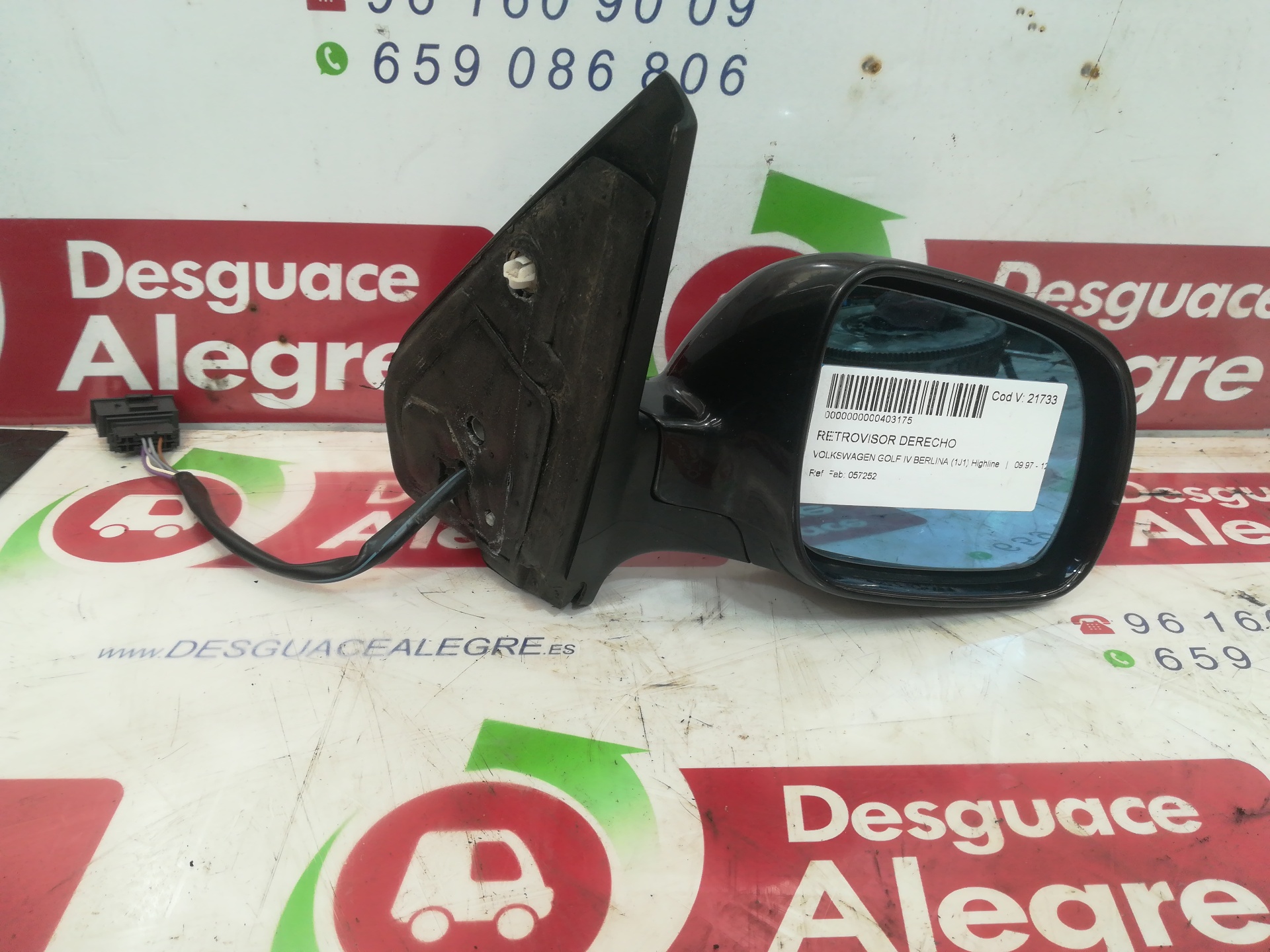 VOLKSWAGEN GOLF IV BERLINA RETROVISOR DERECHO VOLKSWAGEN GOLF IV BERLINA RETROVISOR DERECHO