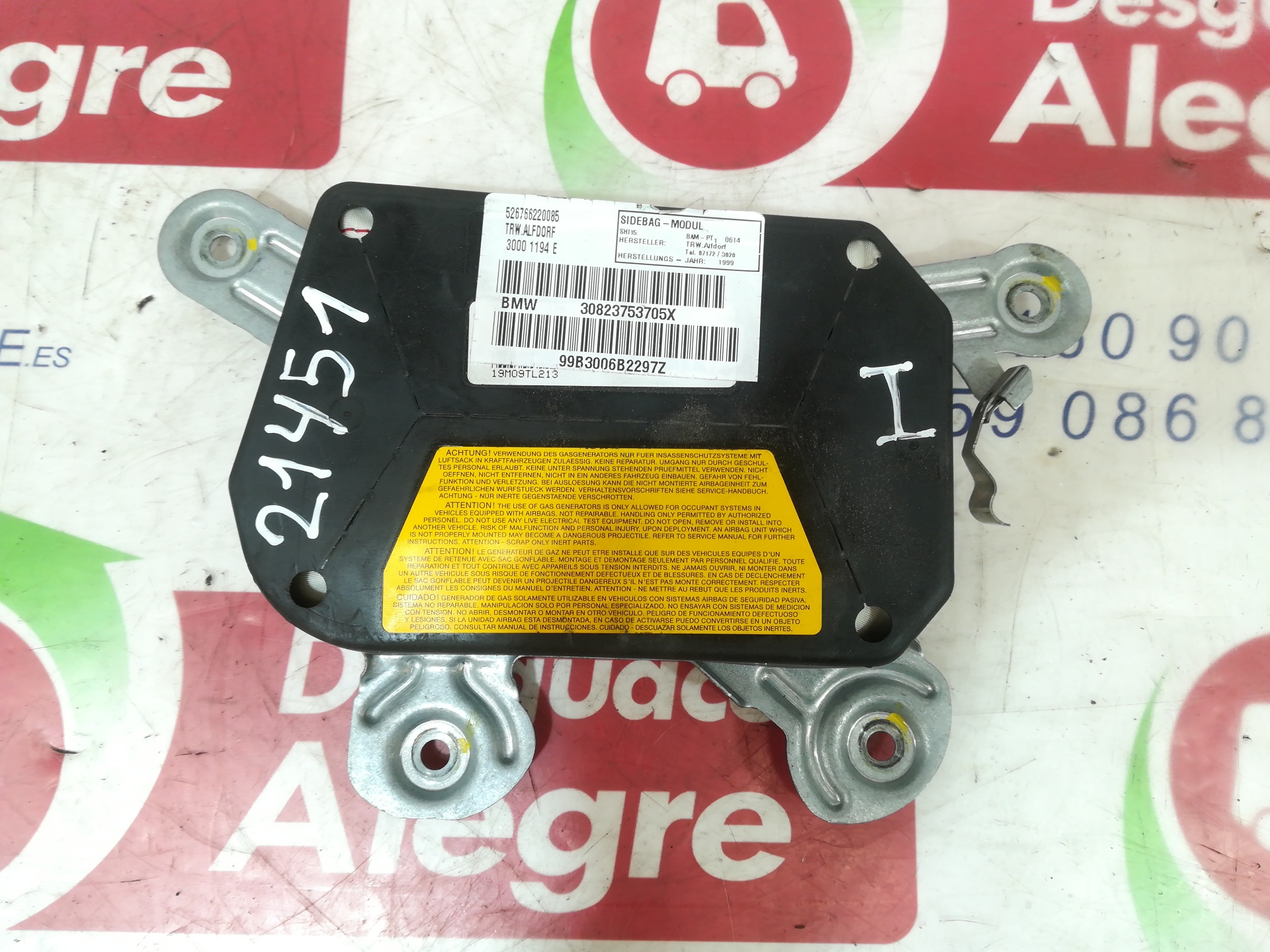 BMW 3 COMPACTO AIRBAG LATERAL DELANTERO IZQUIERDO BMW 3 COMPACTO AIRBAG LATERAL DELANTERO IZQUIERDO