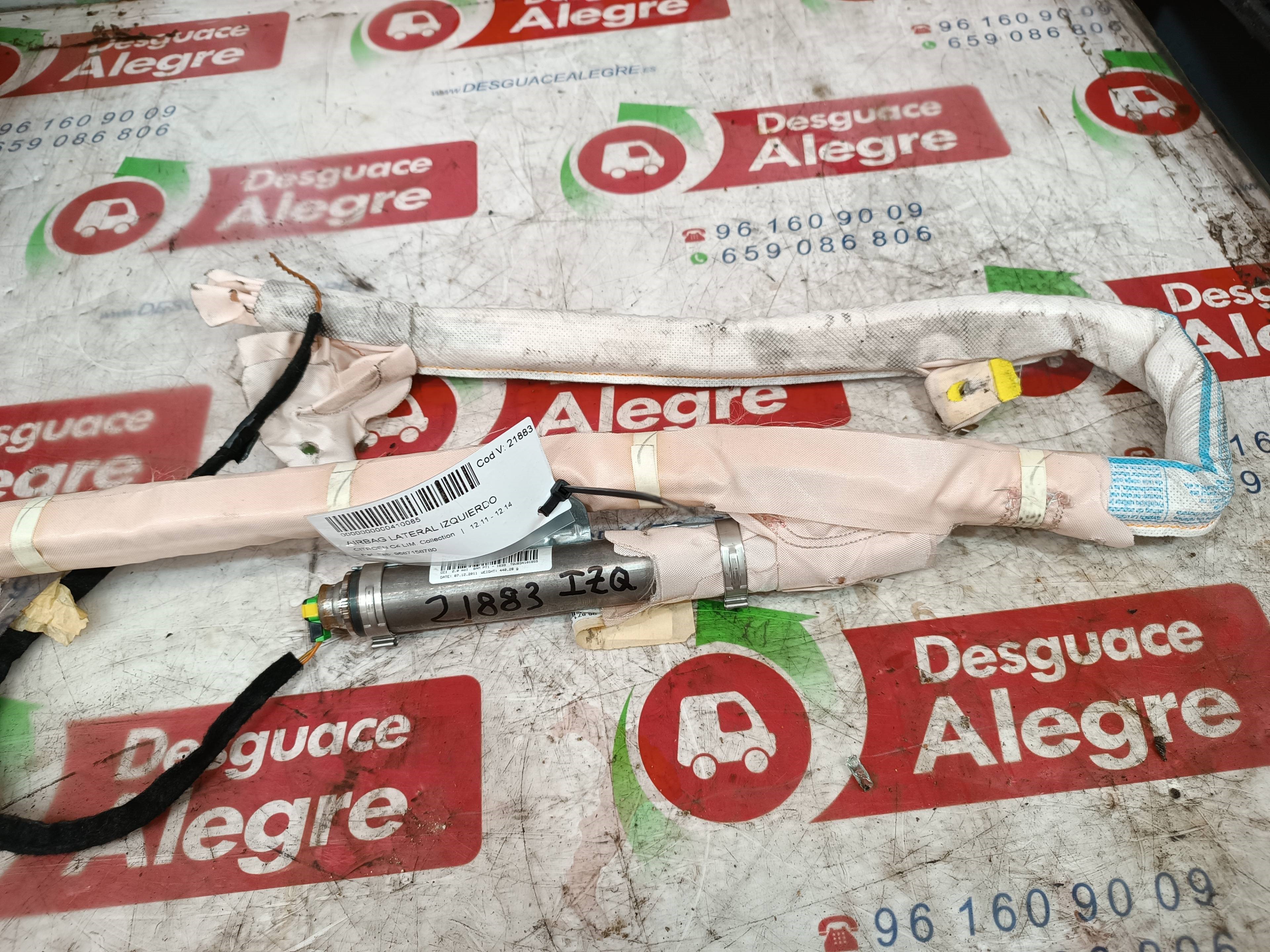 CITROEN C4 BERLINA AIRBAG LATERAL IZQUIERDO CITROEN C4 BERLINA AIRBAG LATERAL IZQUIERDO