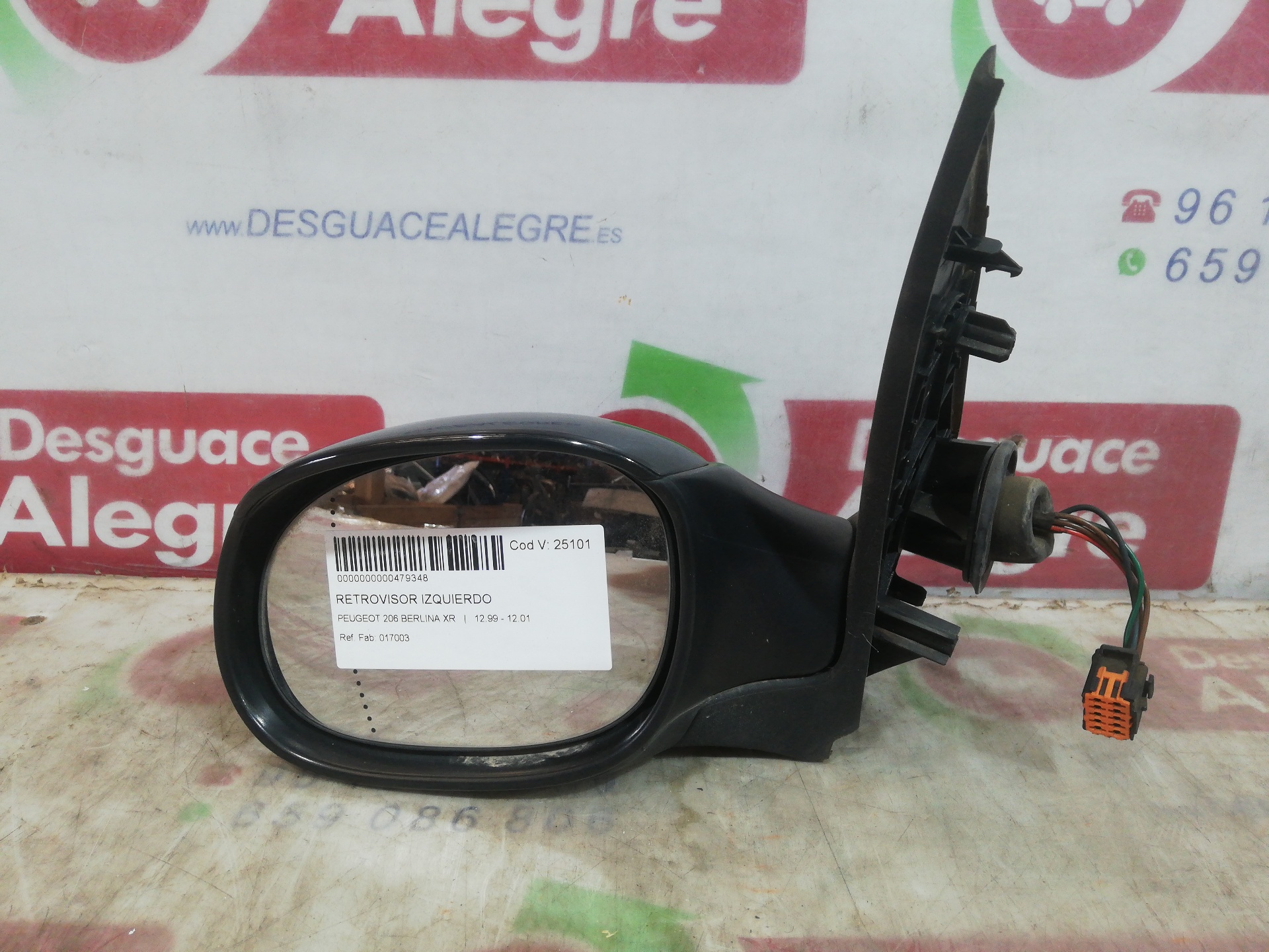 PEUGEOT 206 RETROVISOR IZQUIERDO PEUGEOT 206 RETROVISOR IZQUIERDO